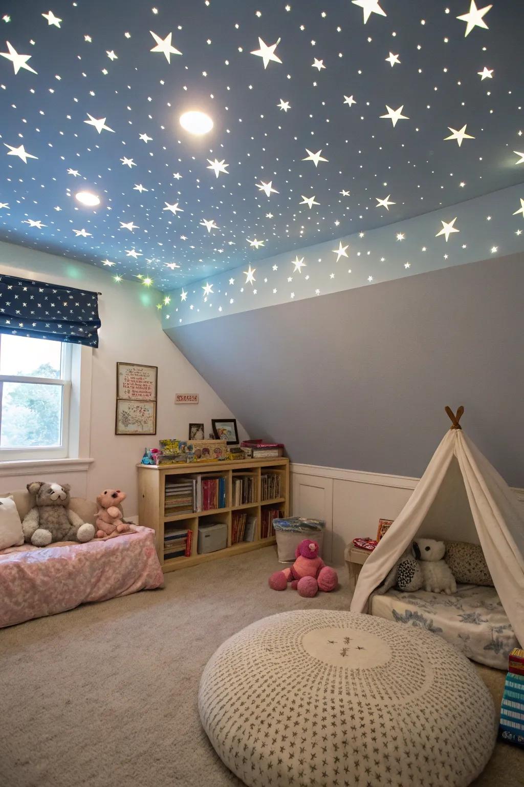 Top design adds a touch of adventure to the space.