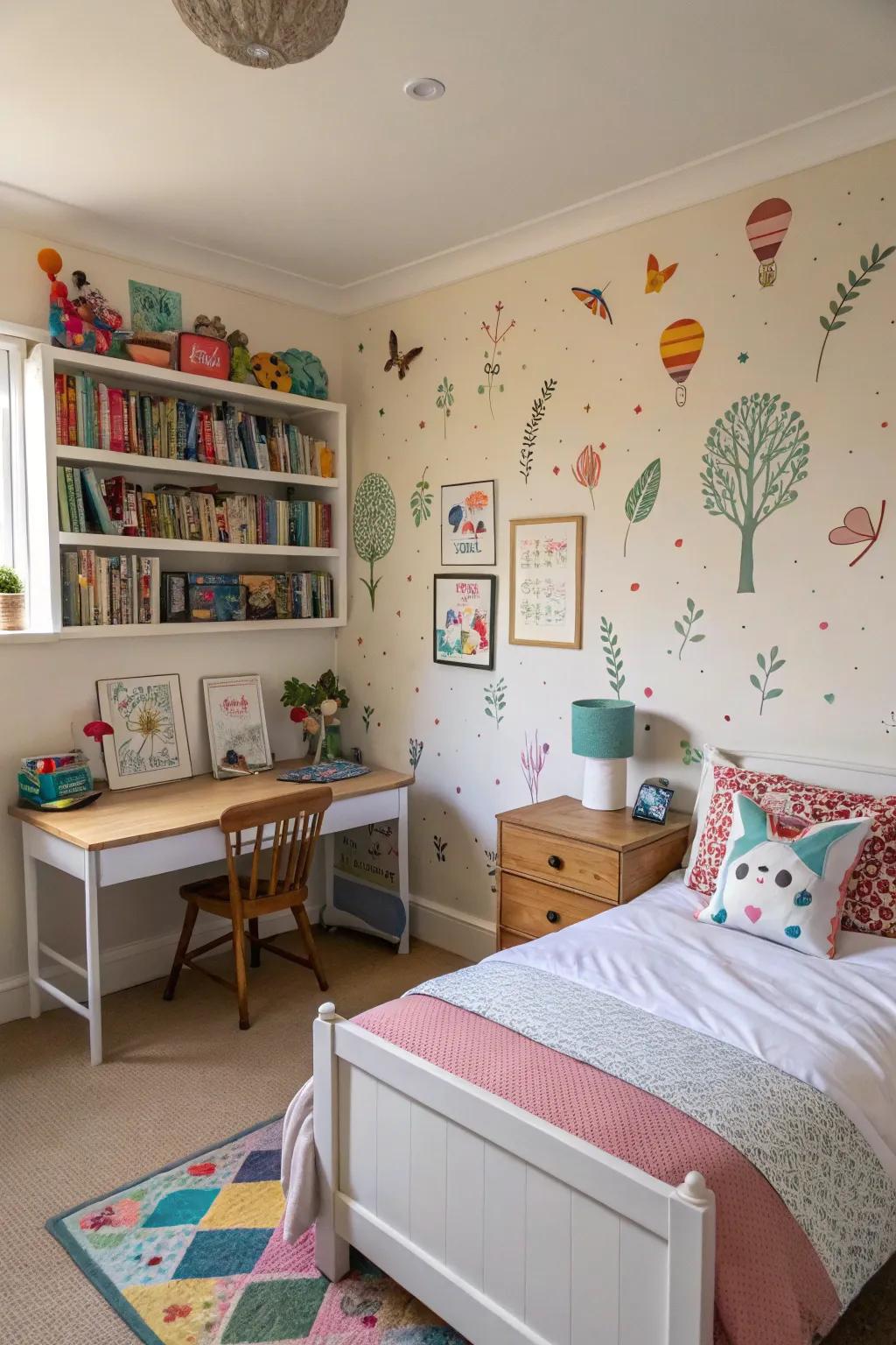 Wall decals offer an easy and versatile way to personalize a tween's room.