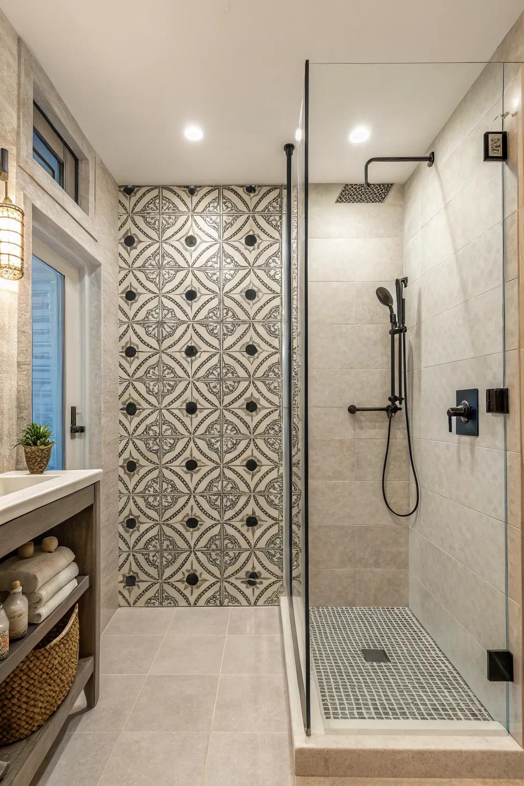 Highlight walls create a stunning focal point in your shower.