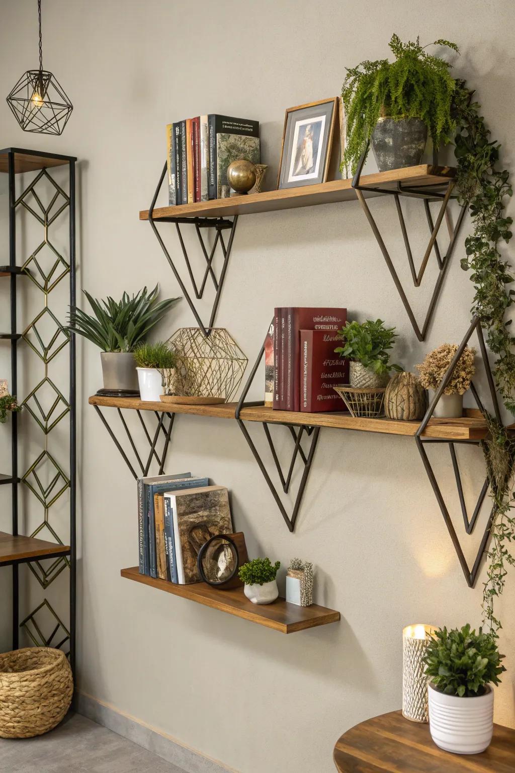 Elevate shelves to artistic status.