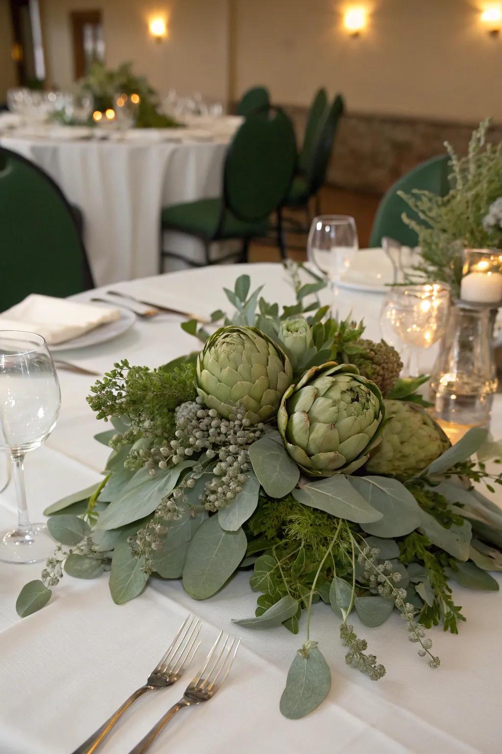 Unforeseen vegetables, such as artichokes, contribute a rustic modification.