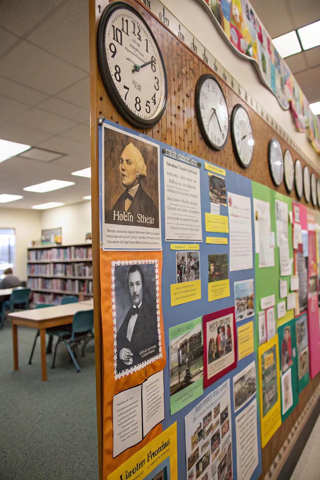 A history-centered board created to provoke students' interest regarding previous events and individuals.