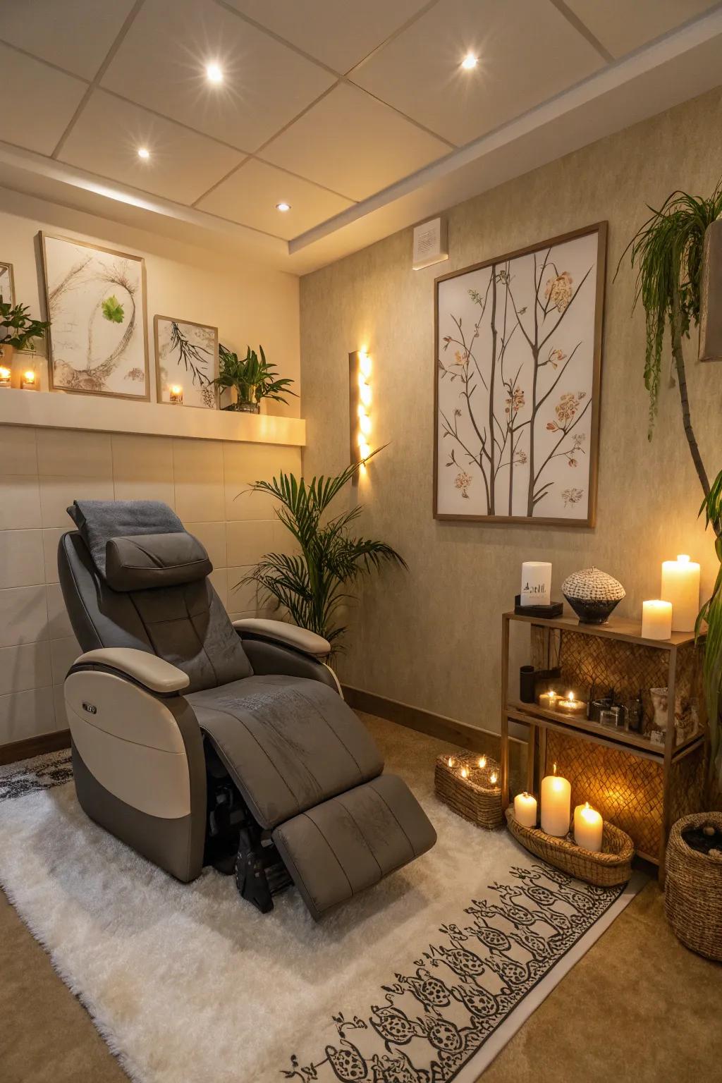 Relax and rejuvenate in a personal rejuvenation room.