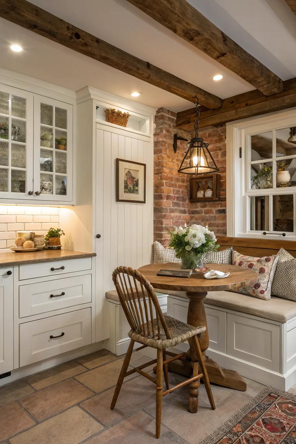 A cozy corner makes the kitchen more welcoming and homey.