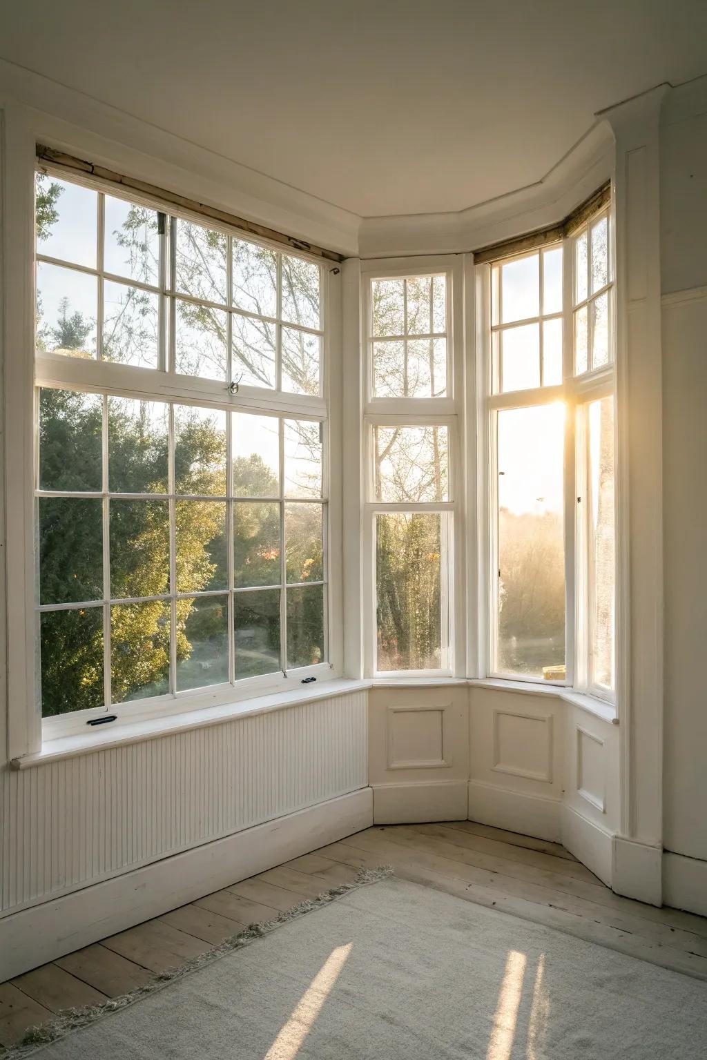 Clear overlay offers subtle privacy with natural light.