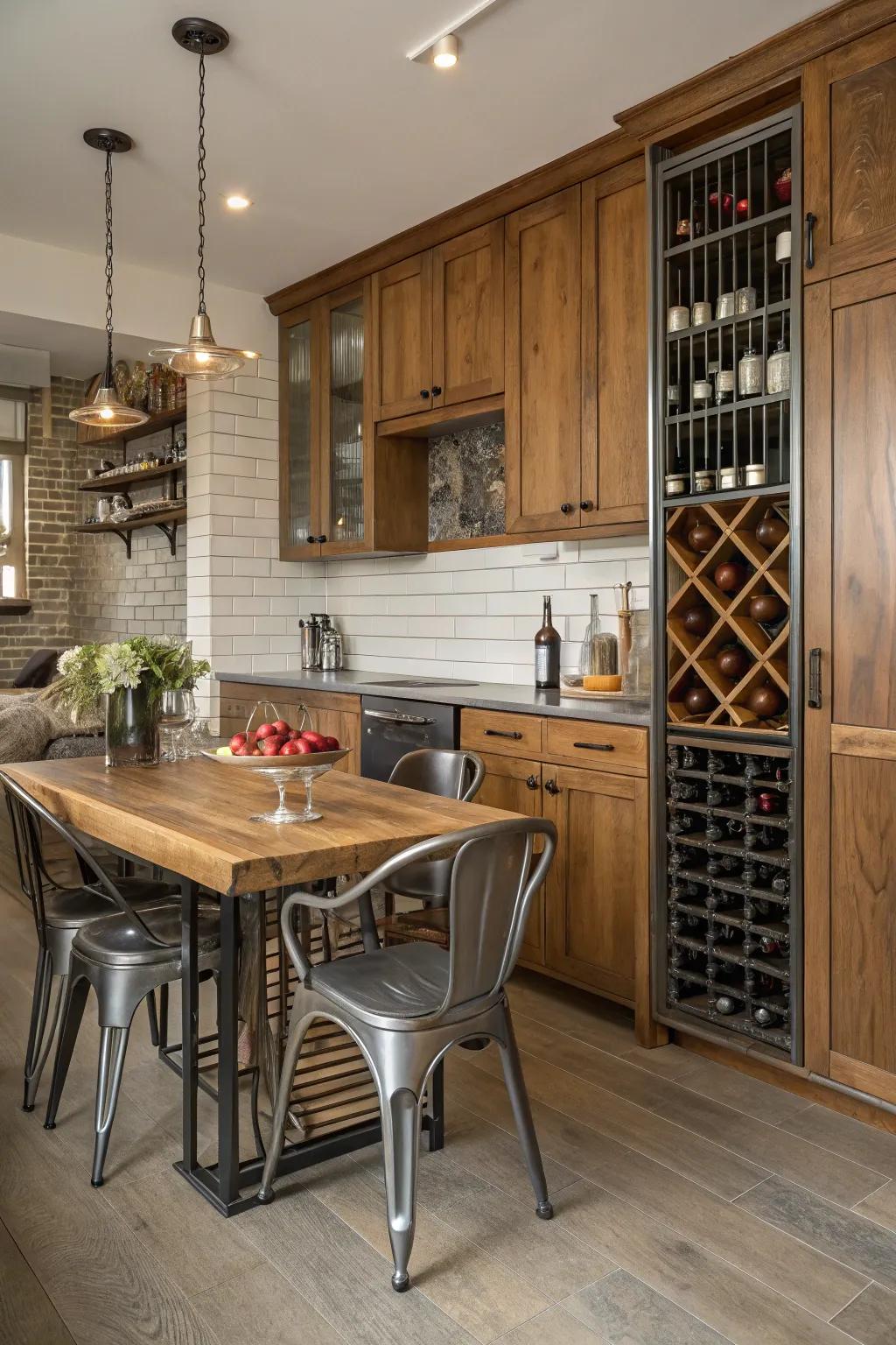 A diverse blend of materials enhances the sensory appeal of wine holding.