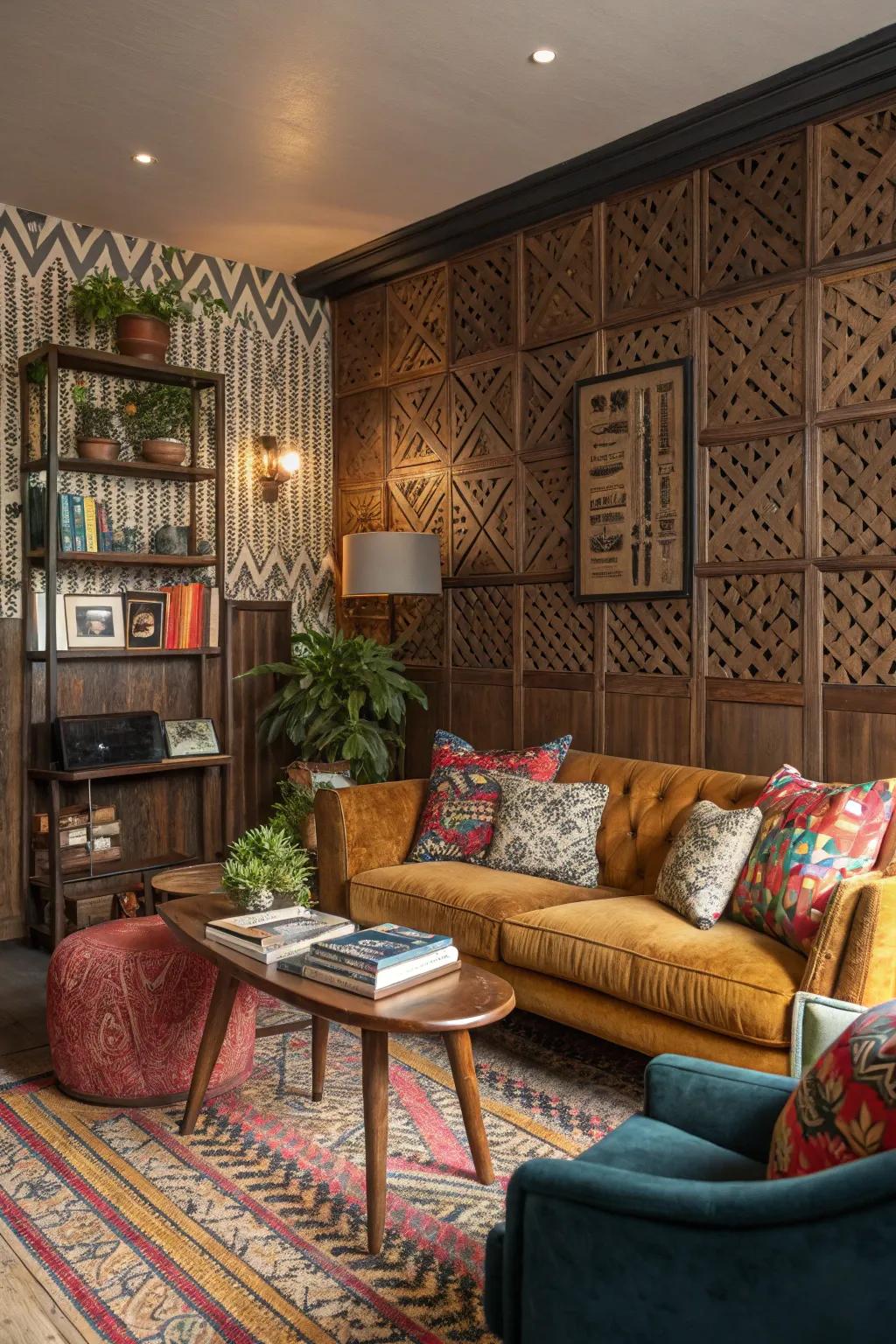 Patterned wood panels are an easy way to express your unique personality.