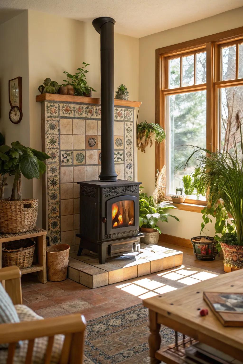 Natural elements bring harmony and balance to your wood burner surround.
