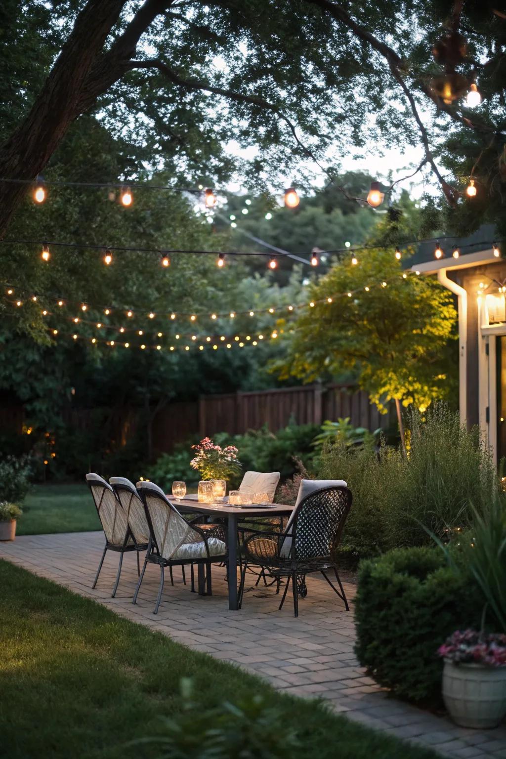 A charming dining terrace impeccable for outdoor meals.