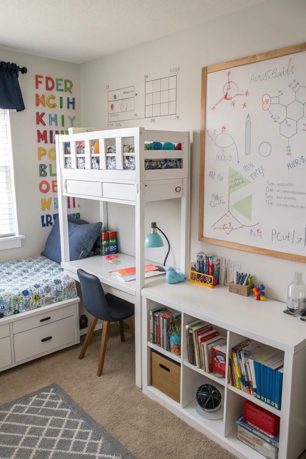 A scientific research nook promotes learning and inquisitiveness in a delightful manner.
