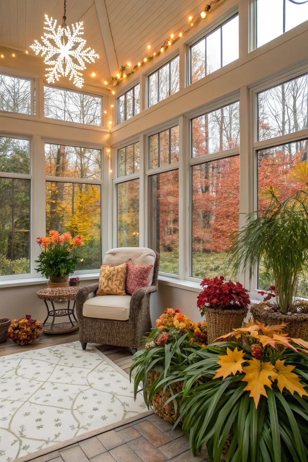 Seasonal decor keeping the room vibrant and inviting.