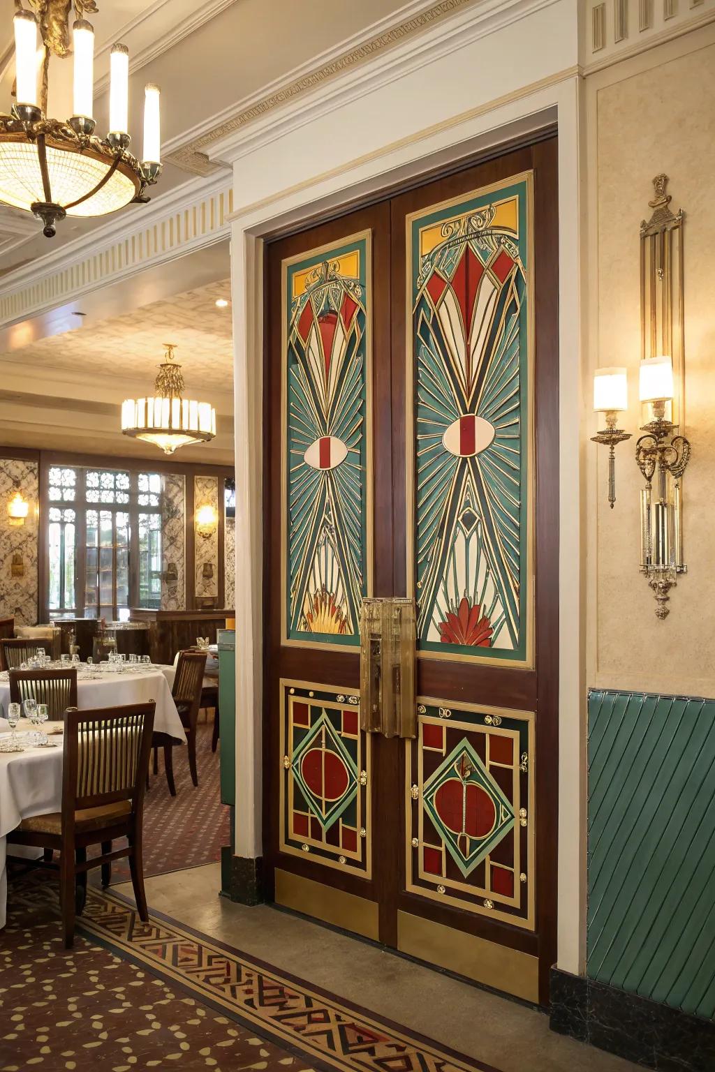 A Gatsby Era-themed door that adds sophistication and style.