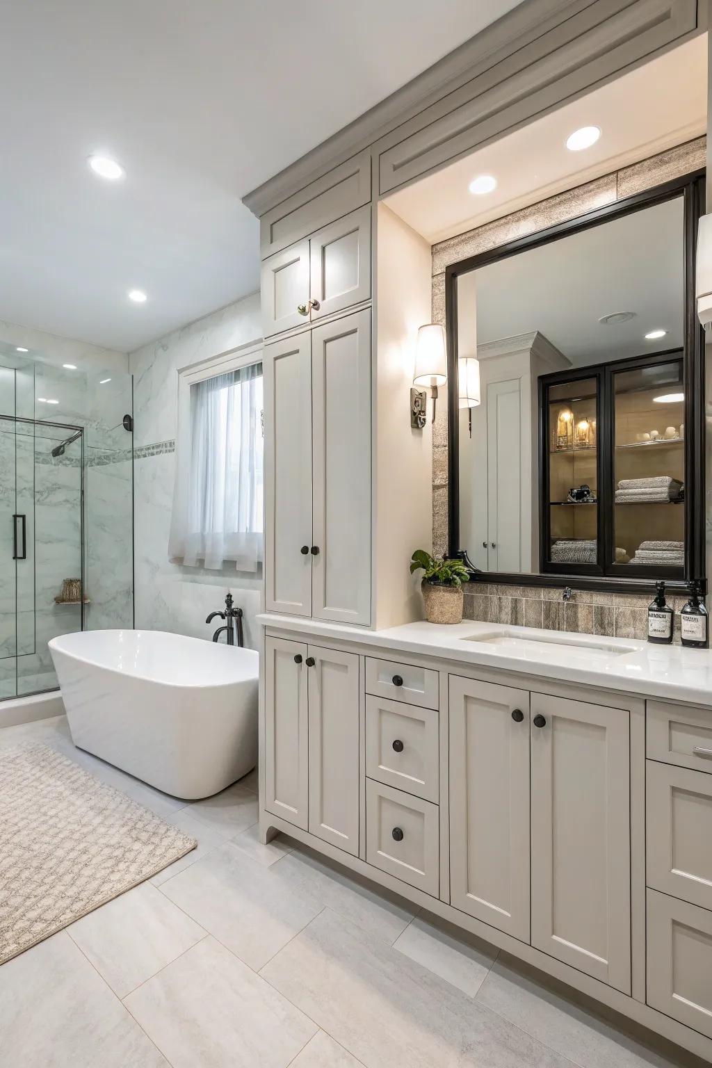 Custom built-ins offer bespoke holding options and an ideal fit.