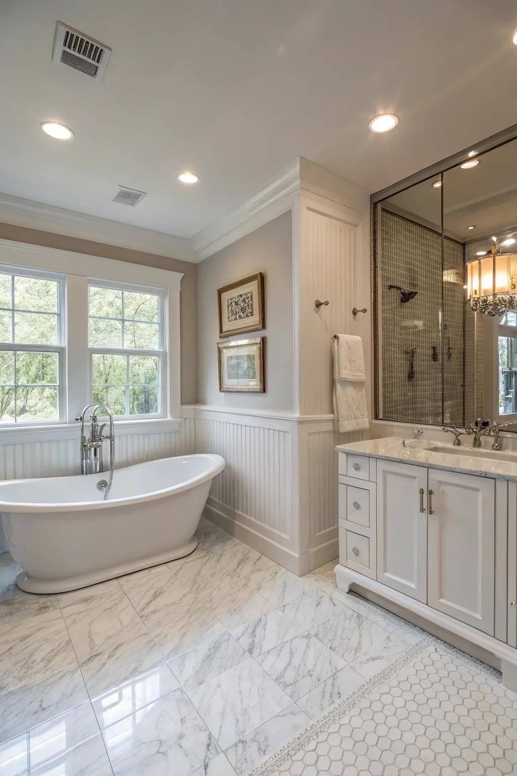 A luxurious master bath with elegant <strong>beadboard</strong> paneling.” loading=”lazy” class=”pimg”>
	</picture><figcaption>A luxurious master bath with elegant <strong>beadboard</strong> paneling.</figcaption></figure>
<p>Elevate your master bath with <strong>beadboard</strong> paneling for a touch of luxury. Pair it with marble countertops and elegant fixtures for a spa-like retreat.</p>
<h3>A few choices to try:</h3>
<ul class=