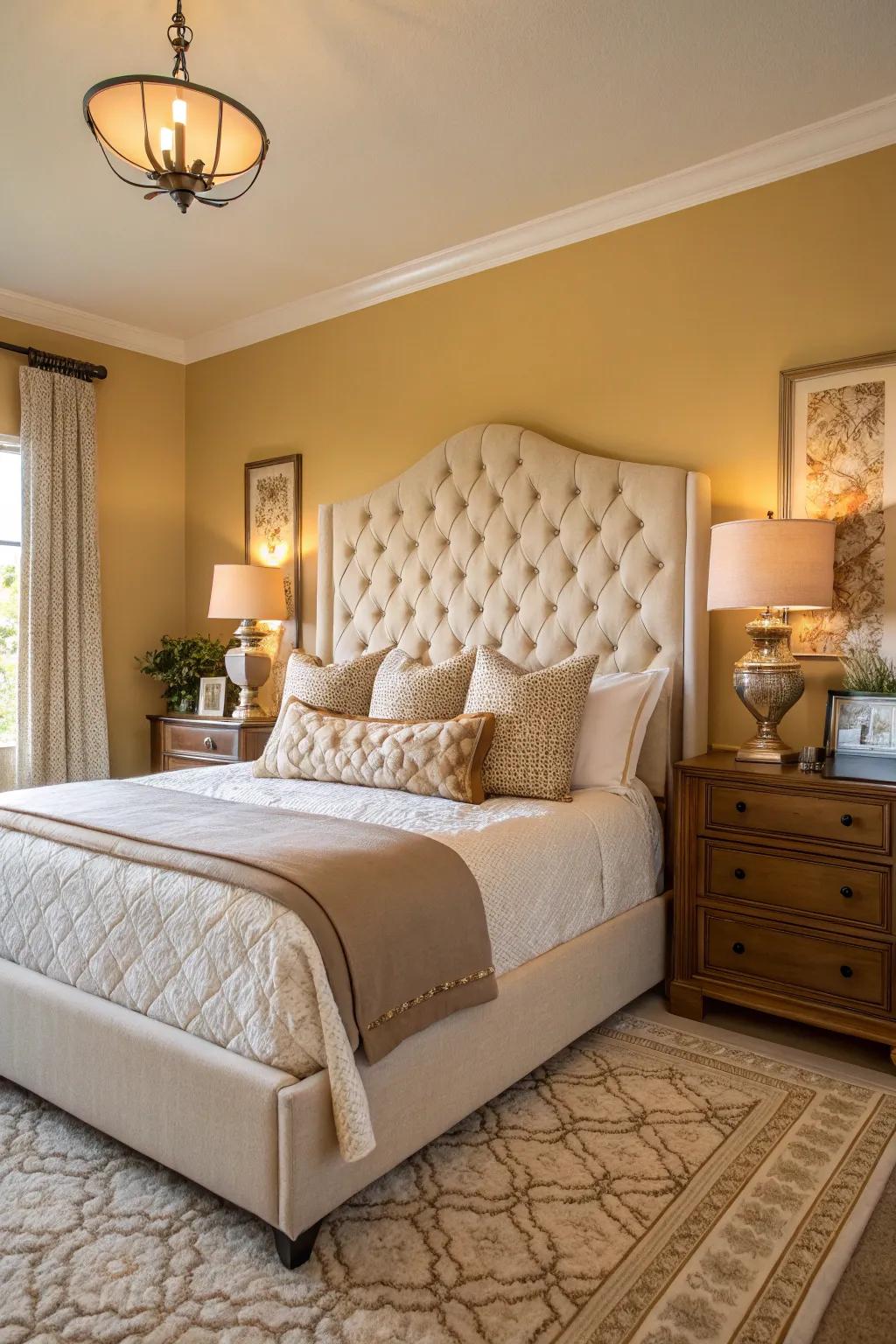 A statement headboard can define your bedroom's style.
