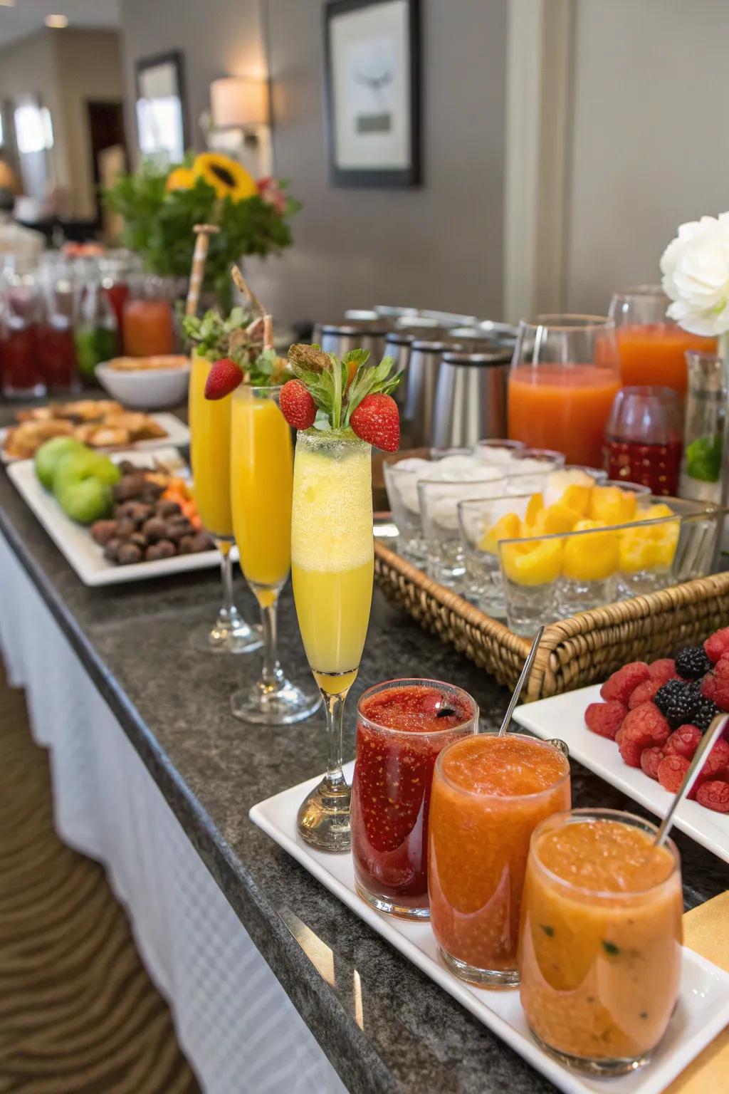 Make brunch memorable with a dedicated beverage bar.