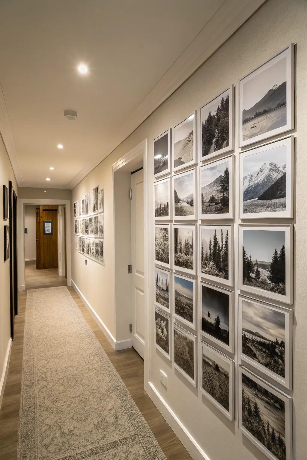 Terrain decals creating a serene gallery wall in a home.