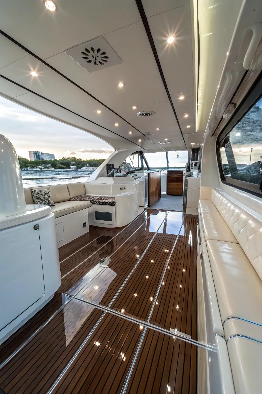 Polished floor covering that elevates the interior's elegance and ease of upkeep.