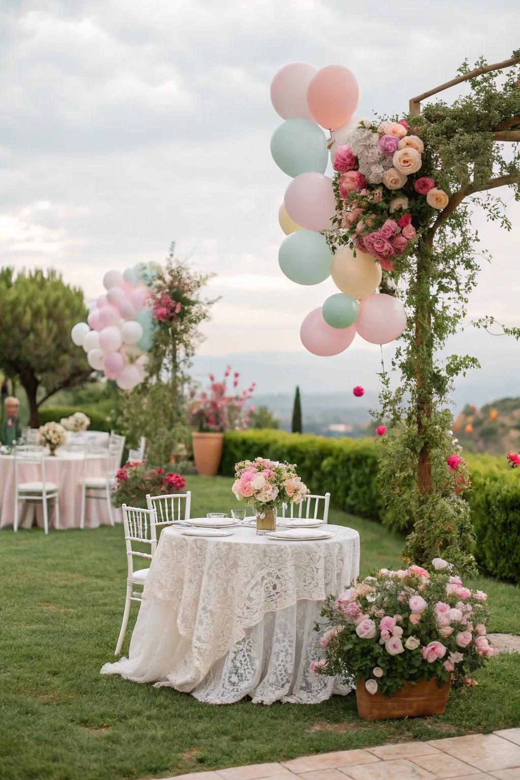 A garden baby shower with blooming and elegant decor