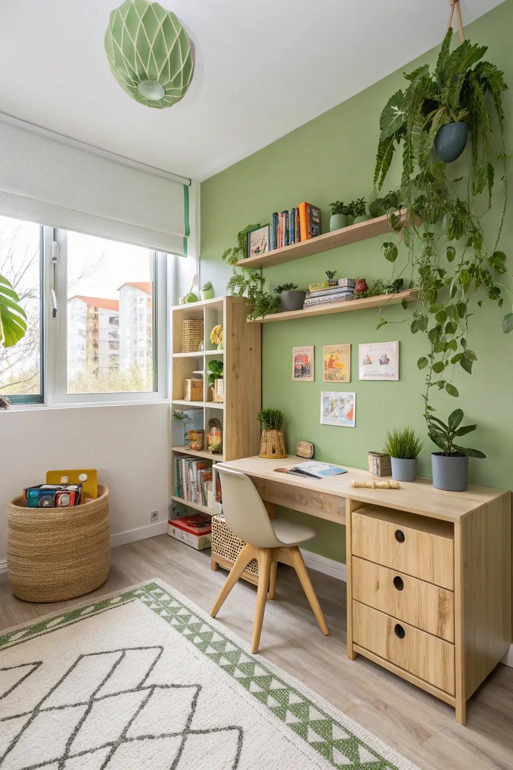 Sustainably stylish with eco-friendly greens.