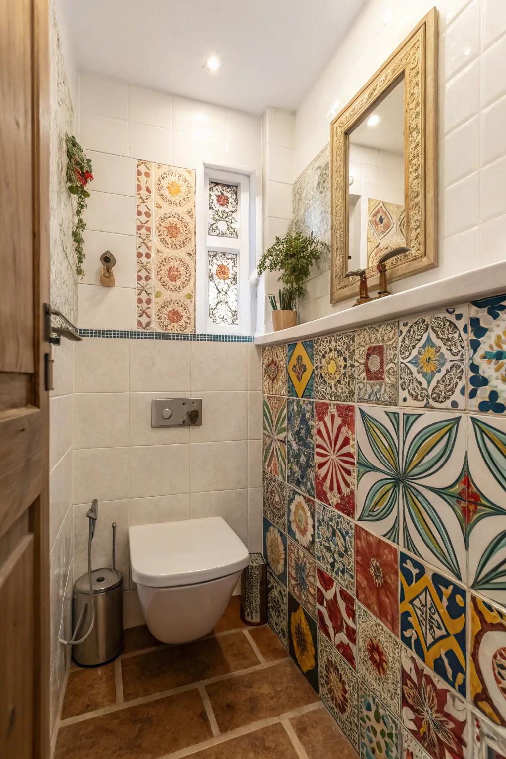 Inventive tiles infuse your bathroom with creativity and visual intrigue.