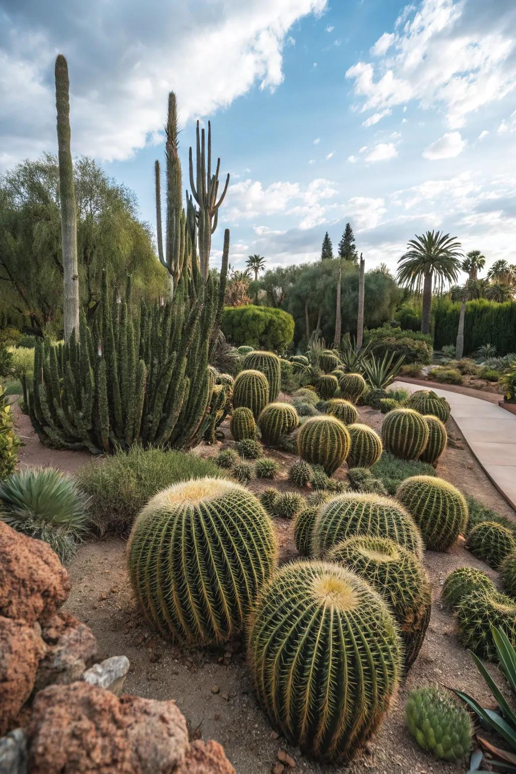 A full cluster of cacti that acts as an exceptional focal point.