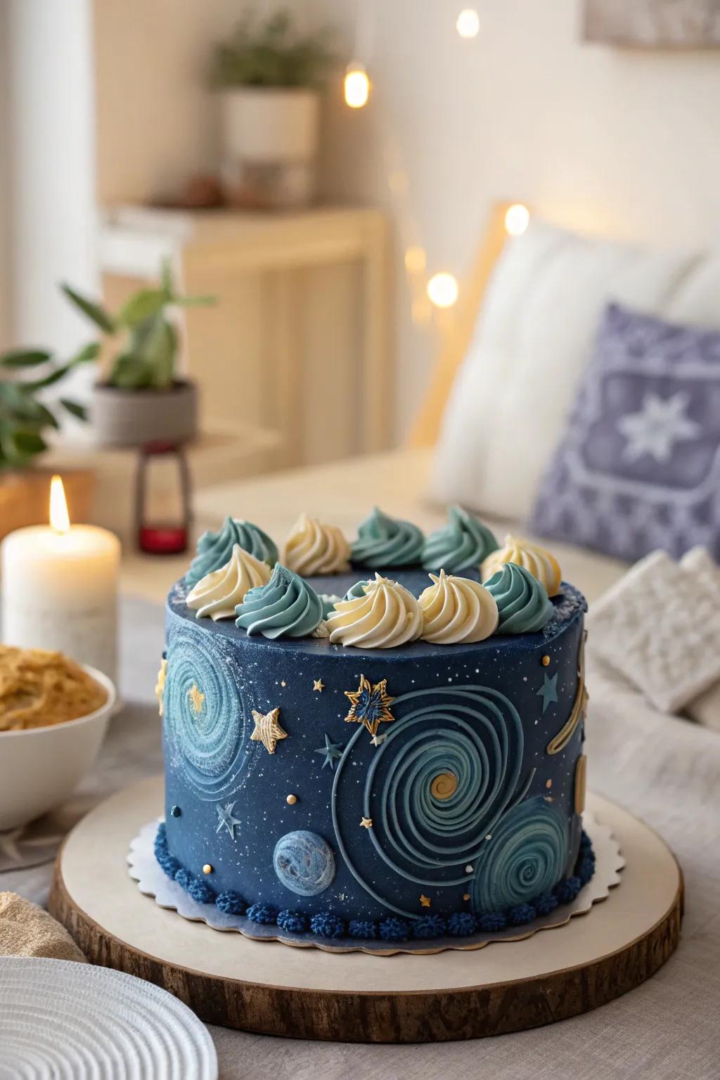 Dreamy star patterns in buttercream for a captivating dessert