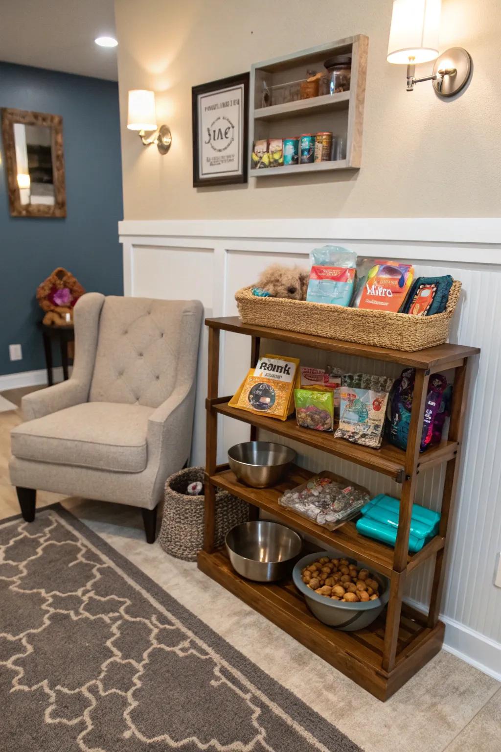 Sustain your animal's provisions through a dedicated shelf.