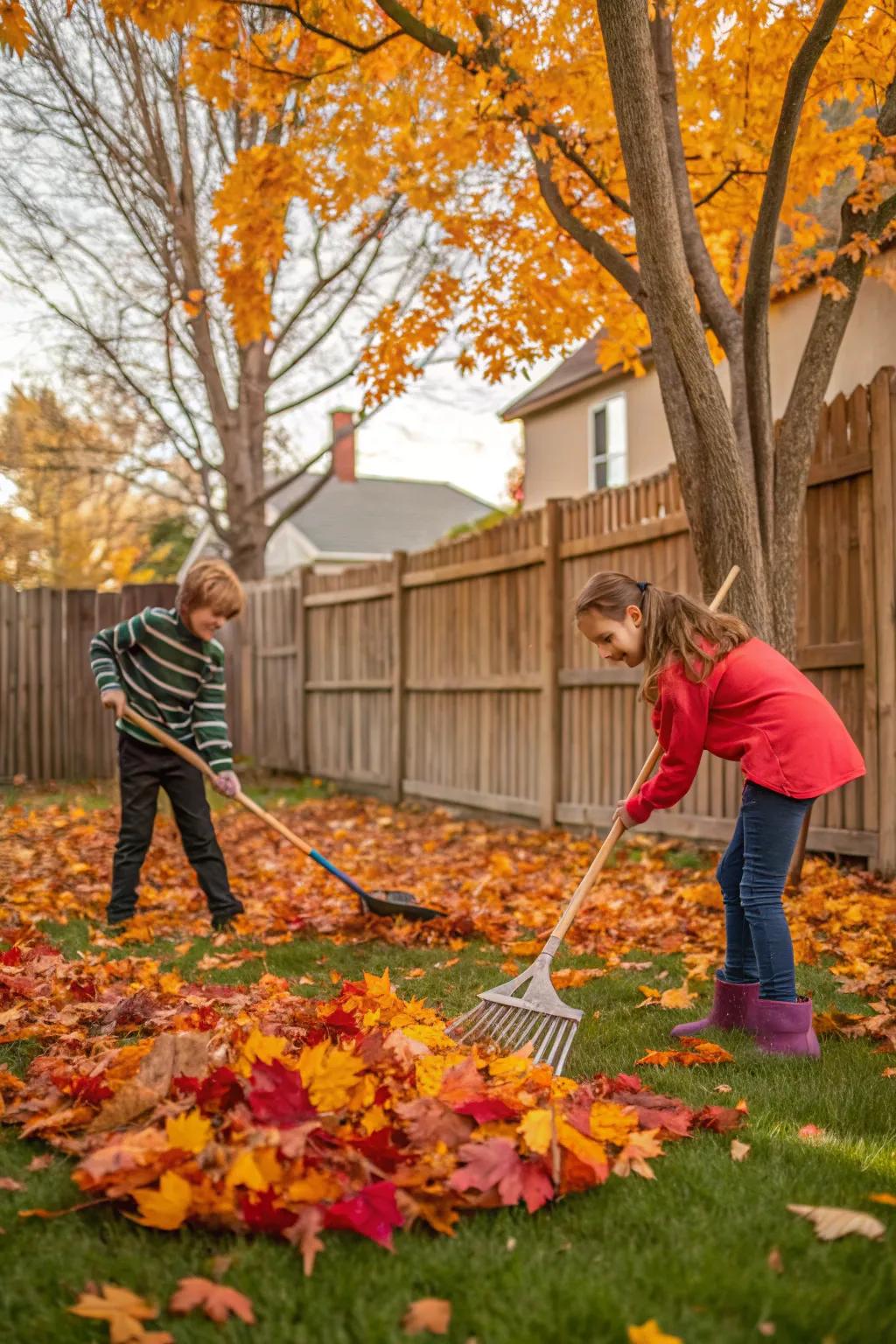 Revel in external domestic chores through a spirited cleanup detachment.