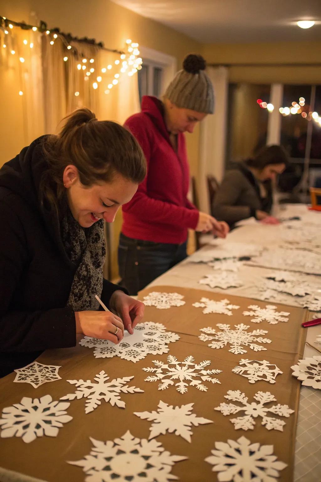 An imaginative snowflake incision skirmish manifesting intricate and exquisite outcomes.