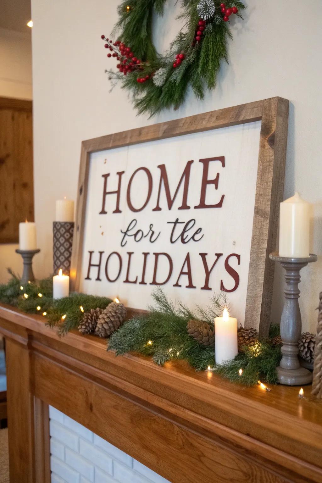 Achieve snug allure with a farmhouse-style Christmas notice.