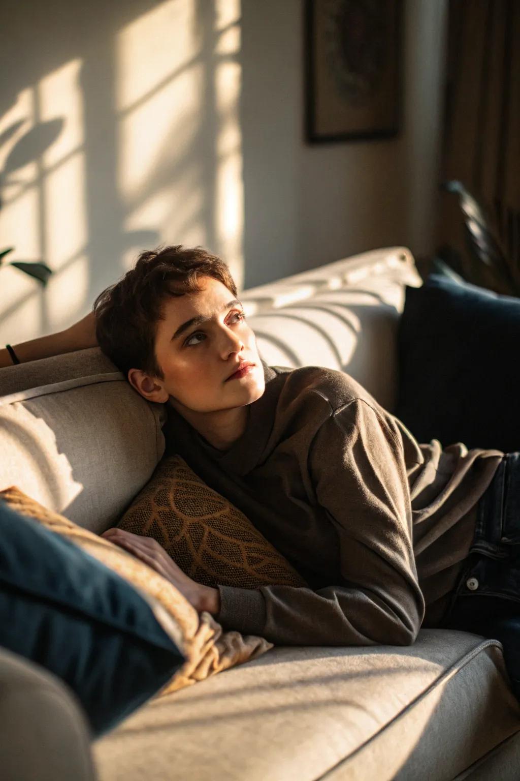 Wrapped in light highlights the serene interplay of light and shadow.