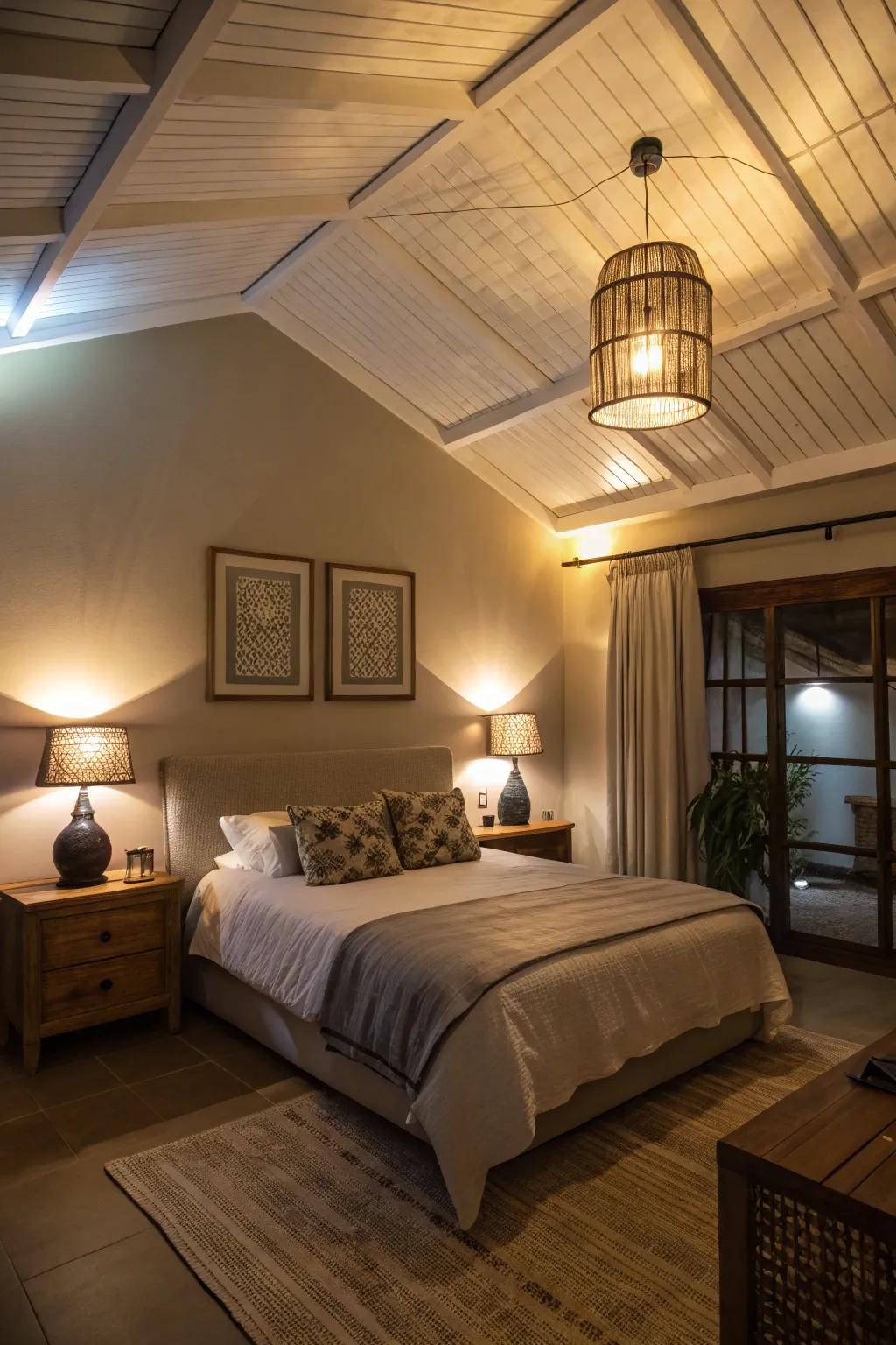 Ambiance overhead structures offer a calming and cozy glow.