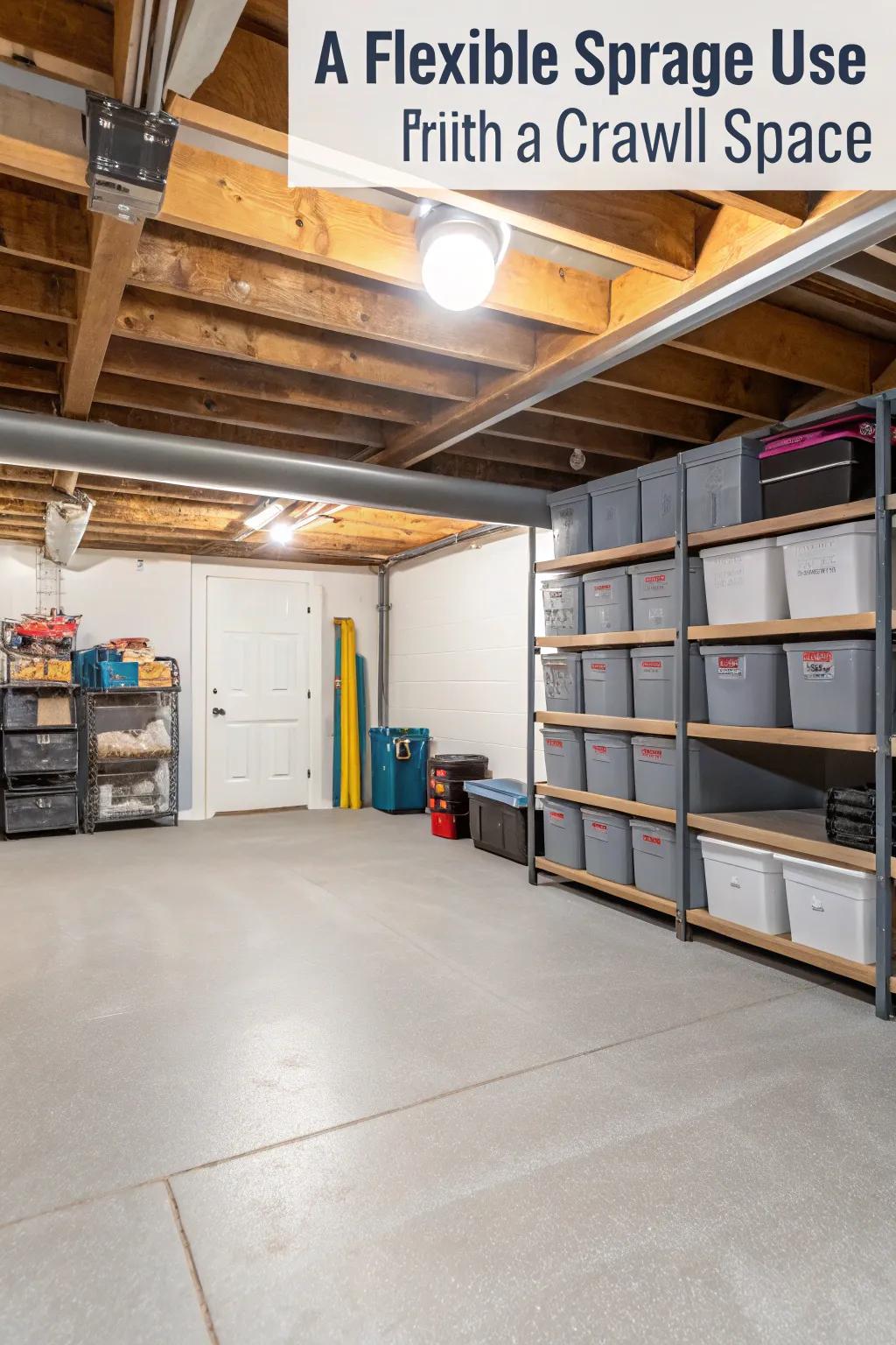 Plan ahead to ensure your crawl space can adapt to future storage needs.