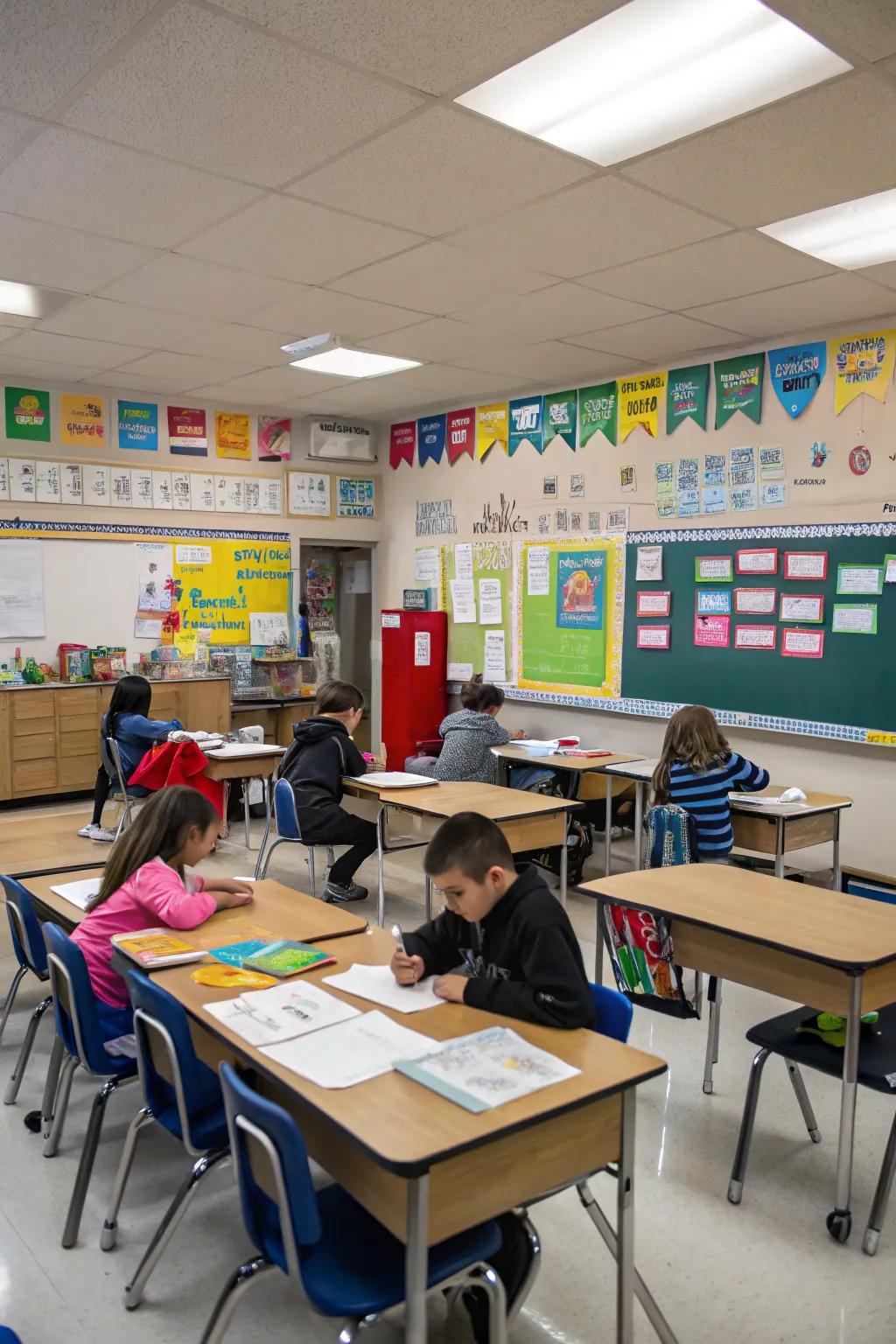 Themed desk zones heighten immersion and make education more captivating.