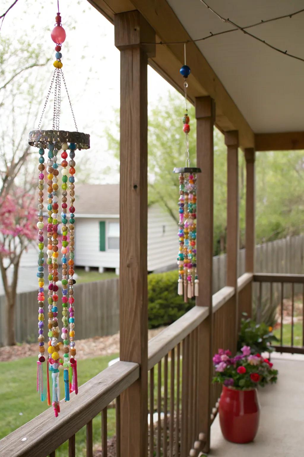 DIY breezechimes enlivening melody to outdoor areas.
