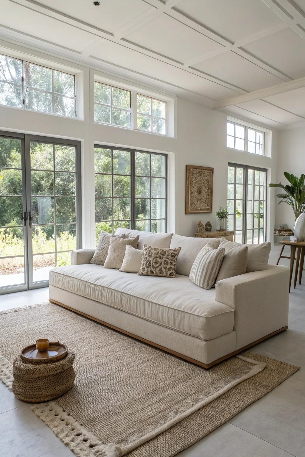 Sofas on the floor offer a fresh and stylish seating way.