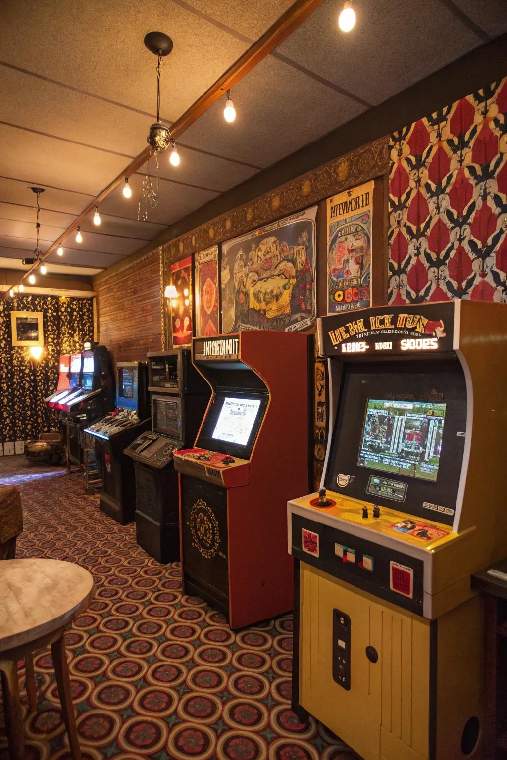 With a setup themed around retro games, revel in nostalgia.