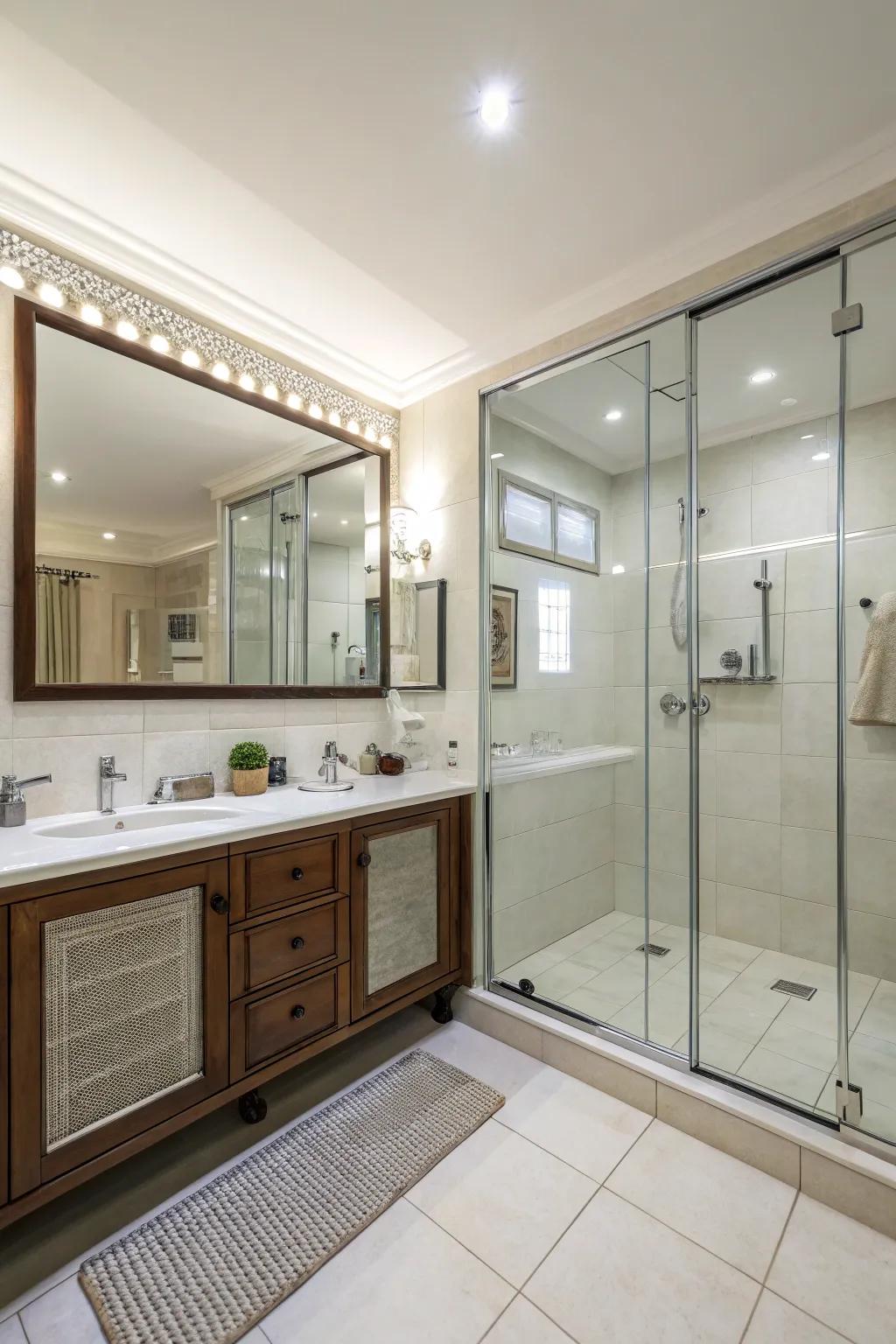 Mirrors: creating an illusion of space.