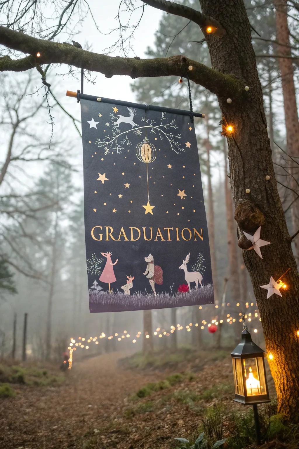 A magical storybook-themed banner for a whimsical jubilation.