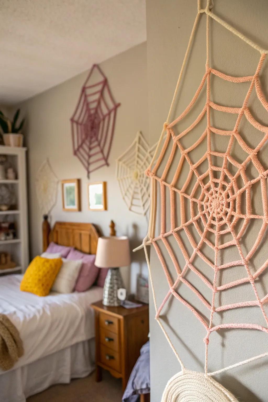 DIY arachnid textiles add a personal and spooky touch to your decor.