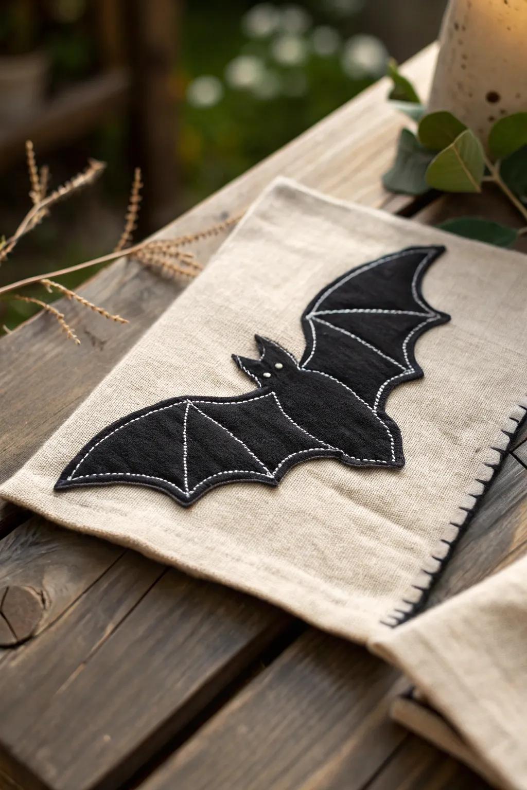 Improve your Halloween style using a trace of hand-made style: Do-It-Yourself Vampire Bat Applique 🌙🦇