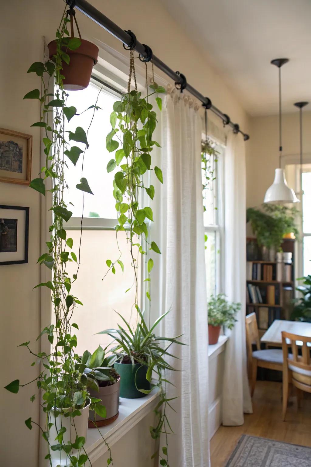 Explore no-pierce options with compression rod plant hangers.