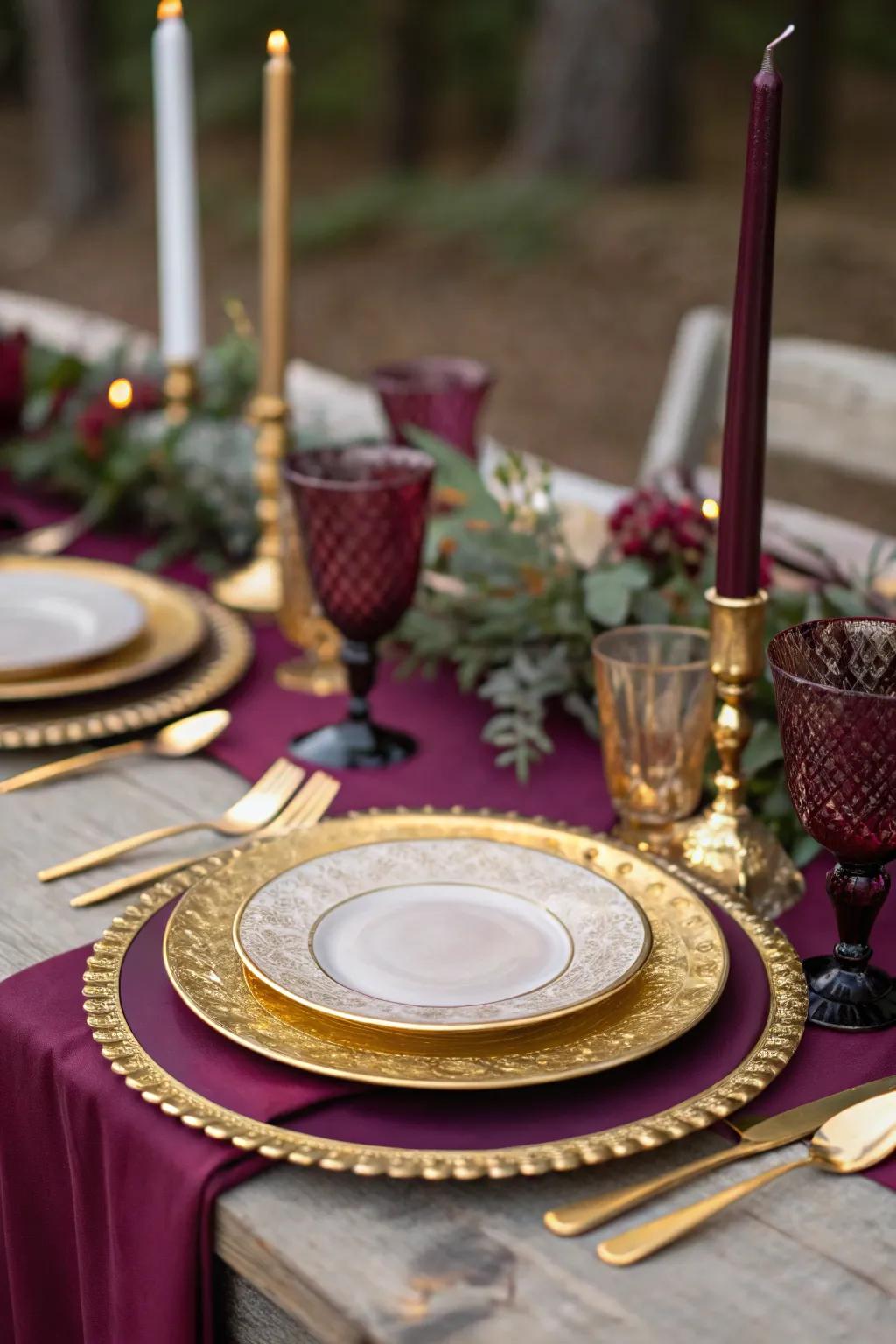 Unforeseen tones like deep plum and gold present a stunning substitute.