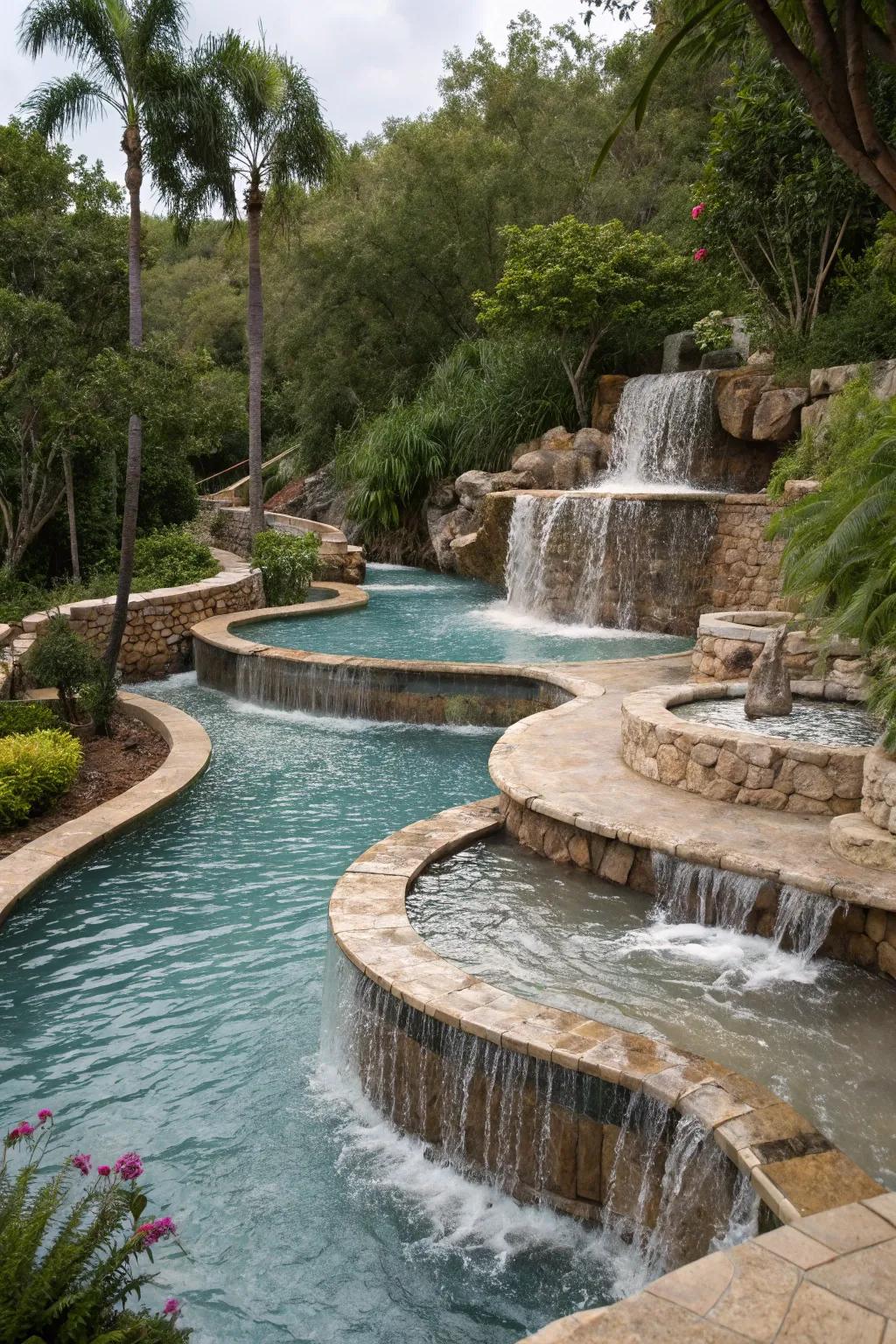 A stunning series of graduated pools for a layered look.