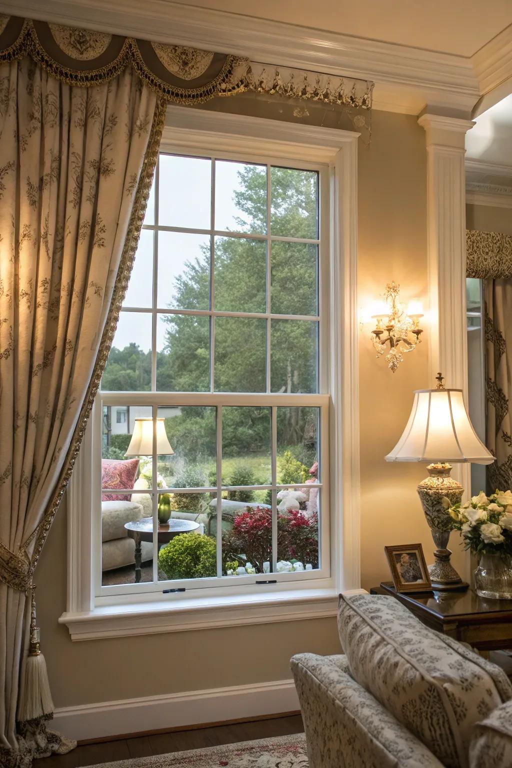 Internal storm panes improve insulation subtly.