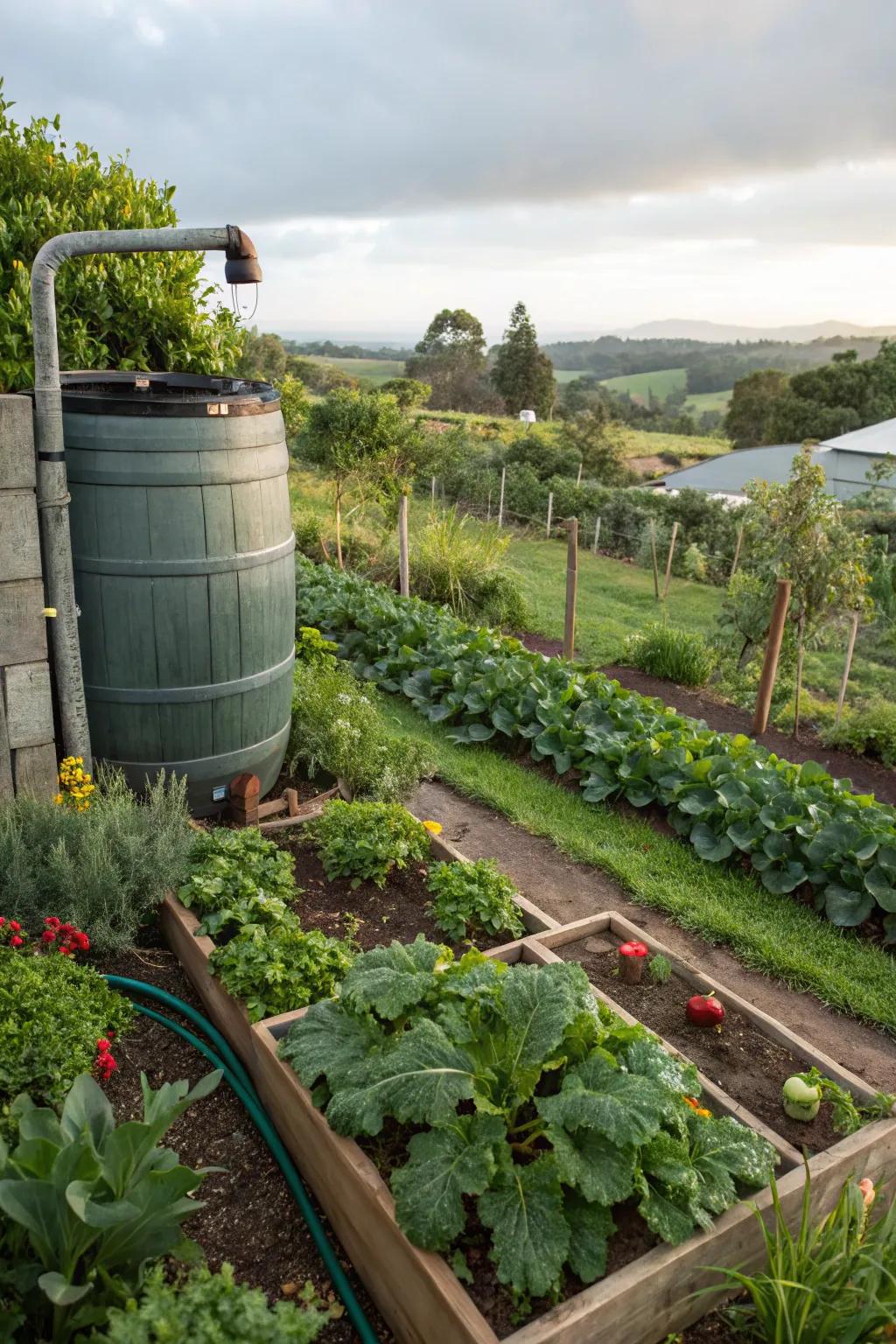 Rainwater harvesting combines ecological sensitivity with practical efficiency.