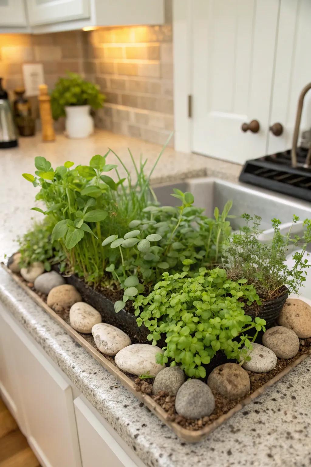 An ingestible rock garden is both practical and visually appealing.