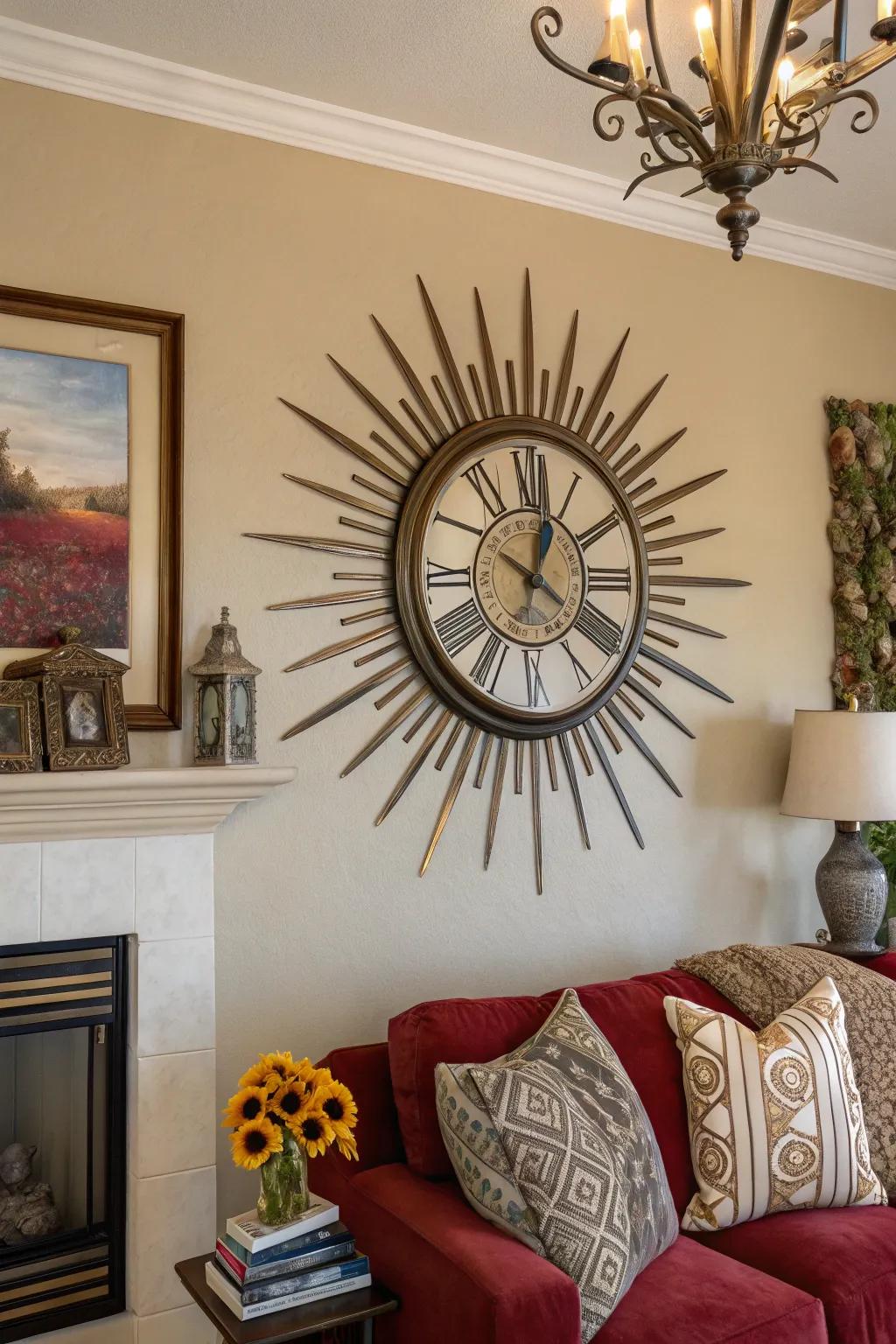 Starburst timers are classic art deco features that capture attention.