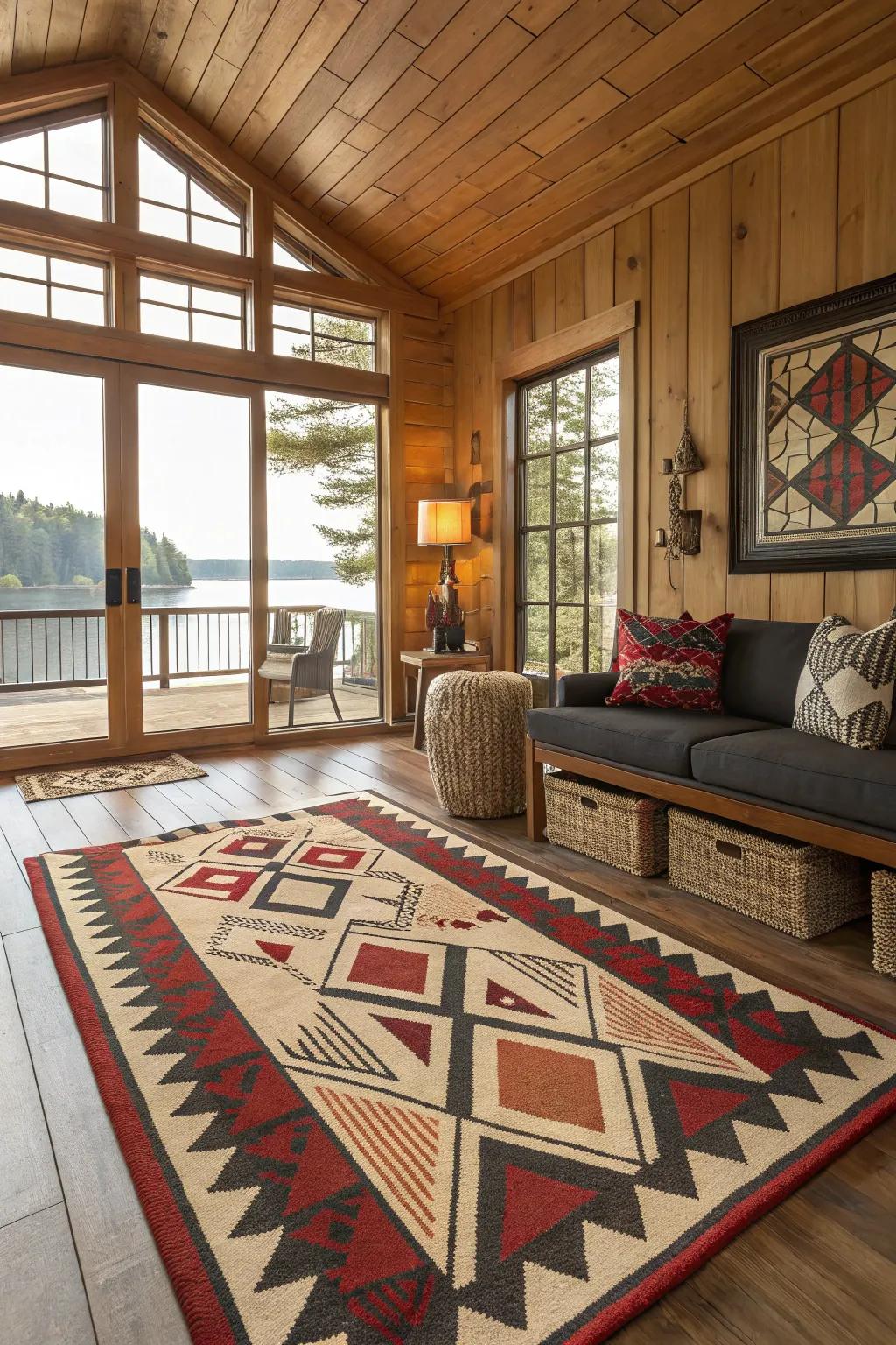 Geometric patterns inject a contemporary visual spin.